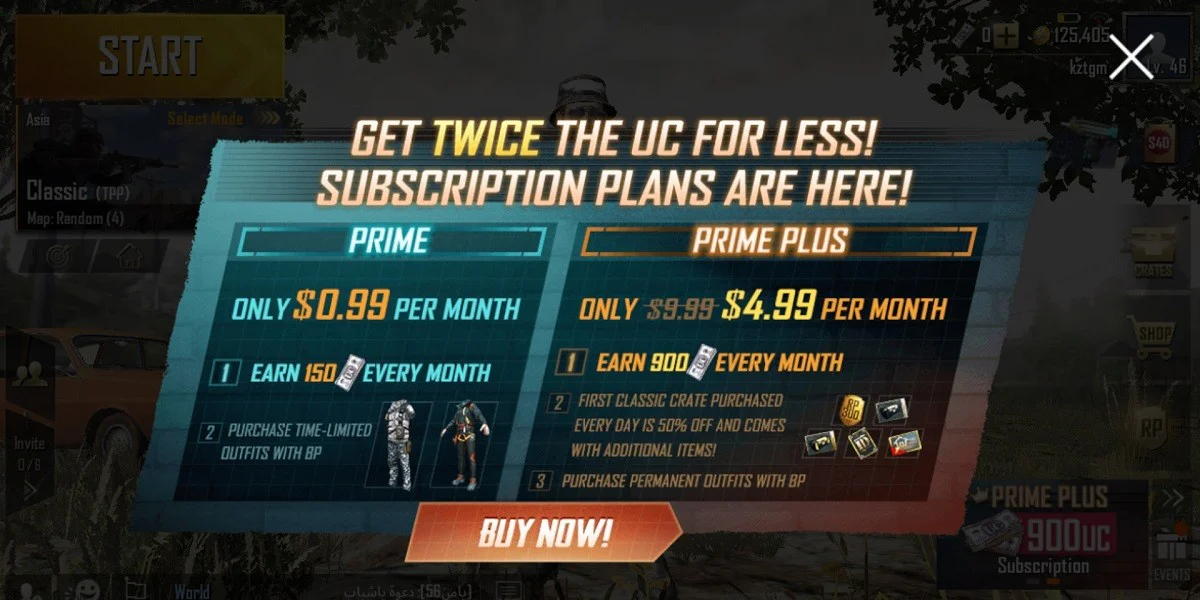 Cara Membandingkan Prime dan Prime Plus di Akun - Prime vs Prime Plus PUBG Mobile 2026: Harga Langganan dan Benefit Bulanan