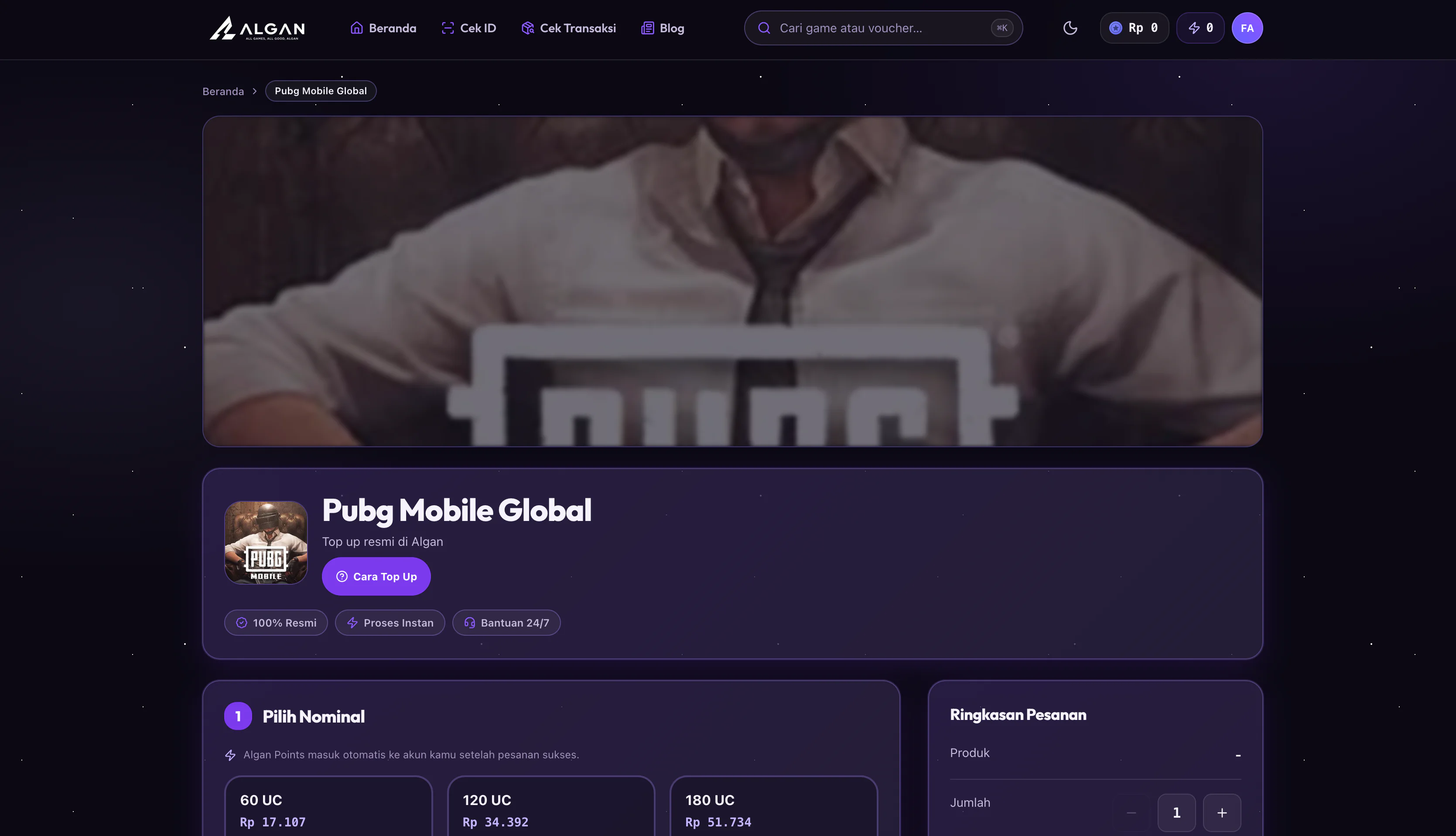 Buka Produk PUBG yang Sudah Sesuai di Algan - UC PUBG Mobile ID atau Global? Cara Memilih Produk yang Sesuai Akun